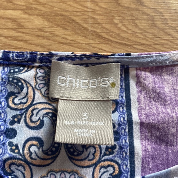 Chicos Caftan Blouse-Size 3 16/18-NWOT - Picture 2 of 3